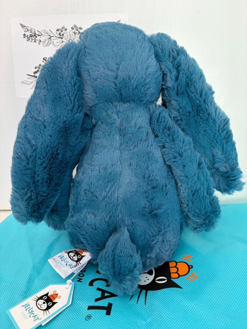 Jellycat Medium Bashful Mineral Blue Bunny Soft Retired 12” Rare NWT - Picture 3 of 9